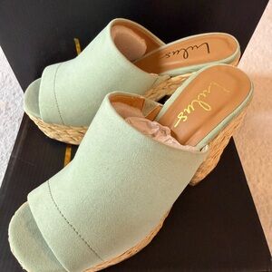 Lulu's Light Green Espadrille Platform Heels
